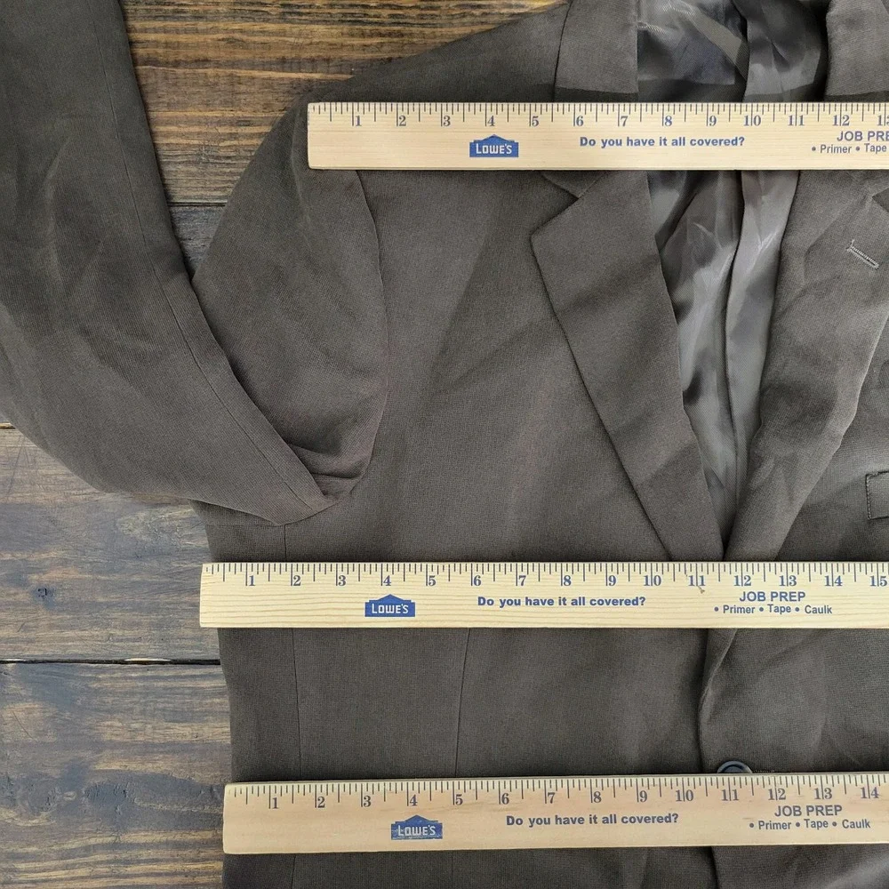 Andrew Fezza Men's Sport Coat Blazer Two Button Brown Suede‎ Polyester Blend 46R